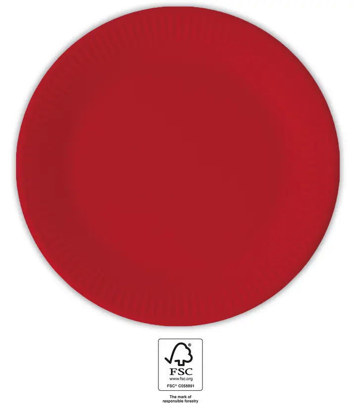 Red Paper Plates 20 cm FSC