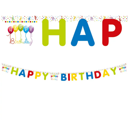 "Happy Birthday" Die-cut Paper Banner.
