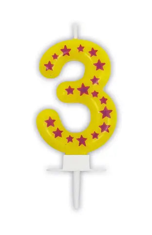 Stars Numeral Candles No. 3
