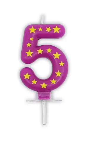 Stars Numeral Candles No. 5