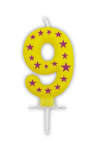 Stars Numeral Candles No. 9