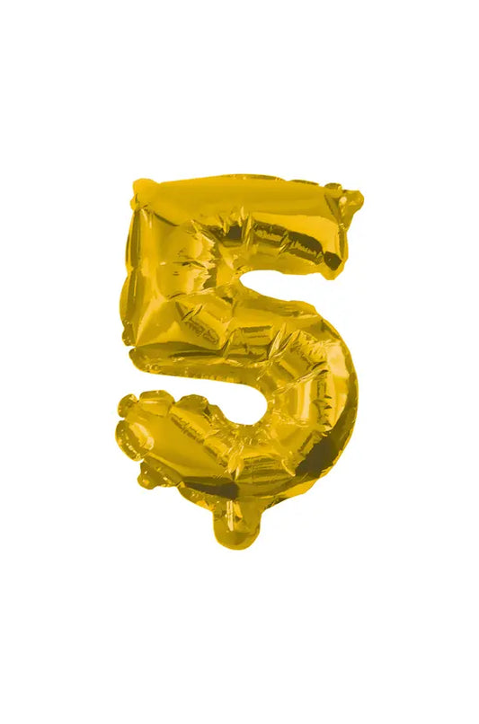 32 cm Gold Foil Balloon No. 5