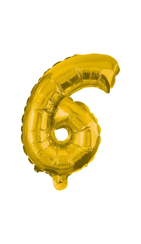 32 cm Gold Foil Balloon No. 6