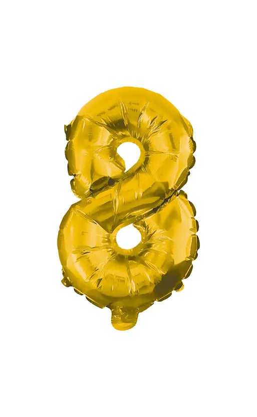 32 cm Gold Foil Balloon No. 8