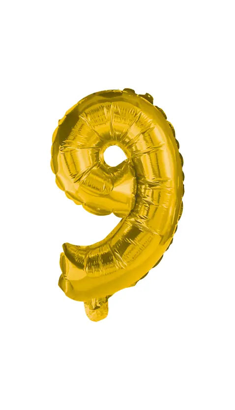 32 cm Gold Foil Balloon No. 9