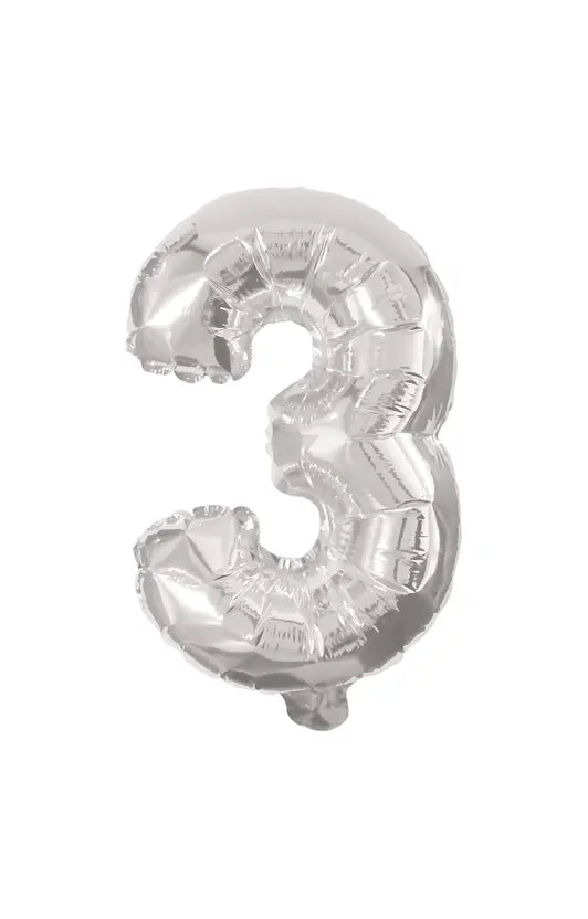 32 cm Silver Foil Balloon No. 3