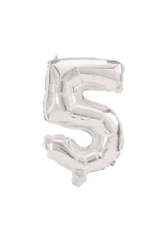 32 cm Silver Foil Balloon No. 5