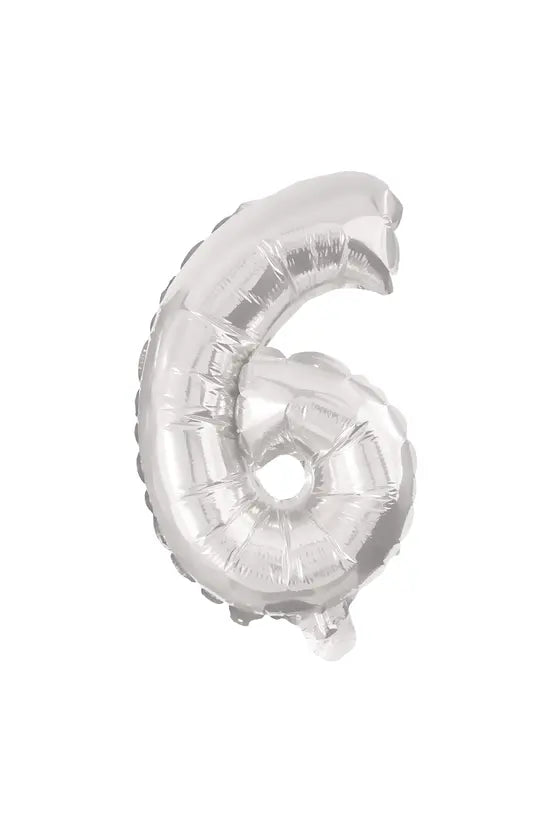 32 cm Silver Foil Balloon No. 6