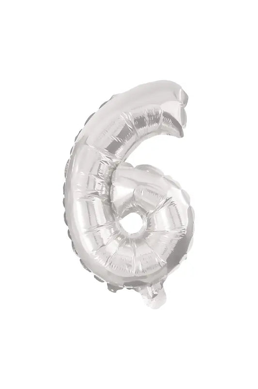 32 cm Silver Foil Balloon No. 6