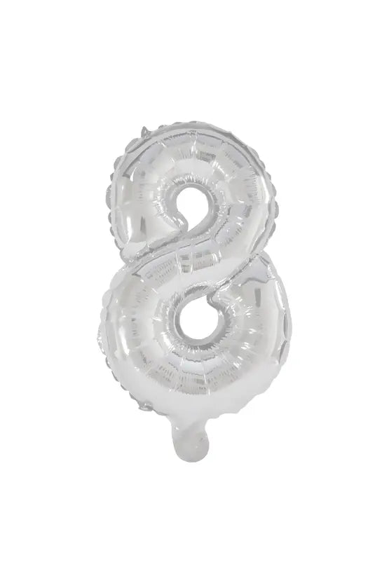 32 cm Silver Foil Balloon No. 8