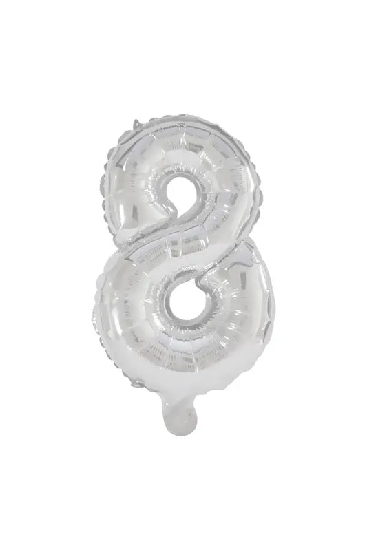 32 cm Silver Foil Balloon No. 8