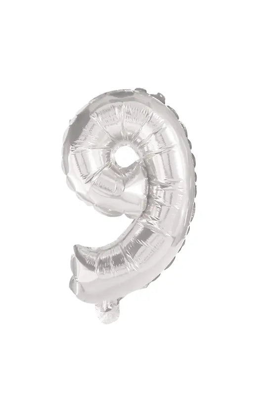 32 cm Silver Foil Balloon No. 9