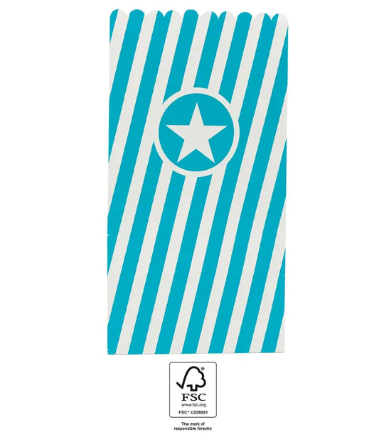 Turqoise Paper Pop-Corn Bags