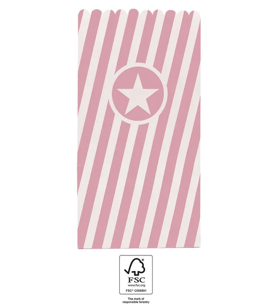 Pink Paper Pop-Corn Bags