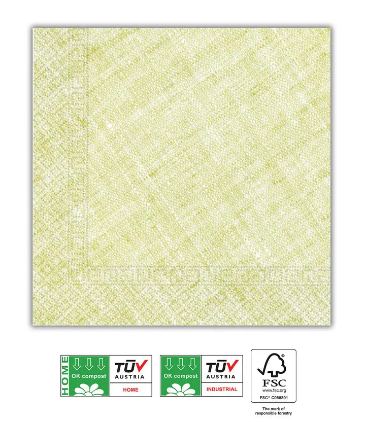 Home & Industrial Compostable Lime Green Three-Ply Napkins 33x33 cm FSC