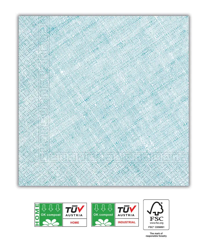 Home & Industrial Compostable Turquoise Three-Ply Napkins 33x33 cm FSC