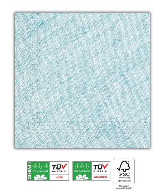 Home & Industrial Compostable Turquoise Three-Ply Napkins 33x33 cm FSC