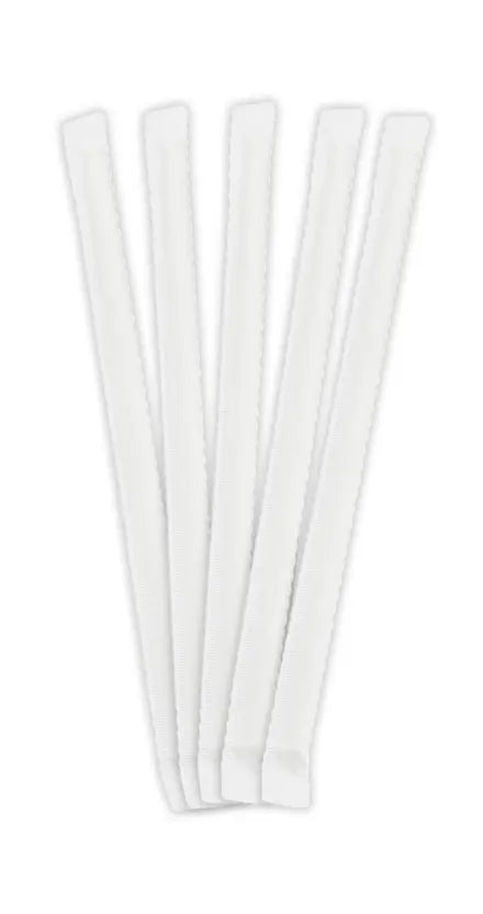 FSC White Paper Drinking Straws 19.7x0.6cm Individual Paper Wrapped