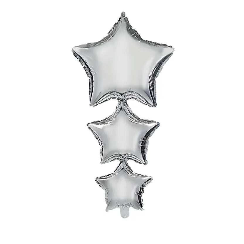 Linked Silver Stars Foil Balloon 94 cm