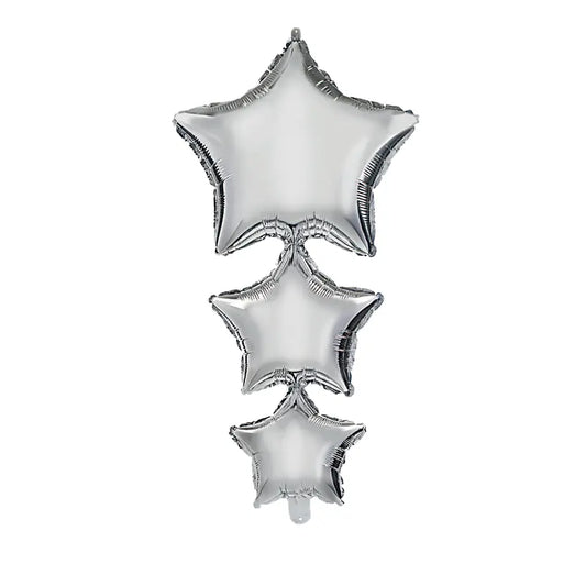 Linked Silver Stars Foil Balloon 94 cm