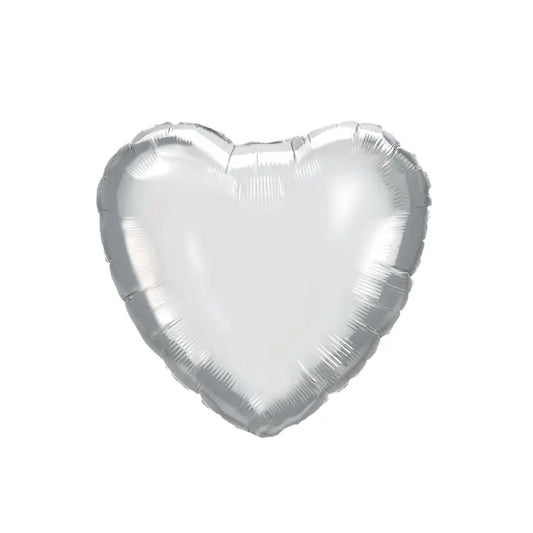 Silver Heart Foil Balloon 46 cm