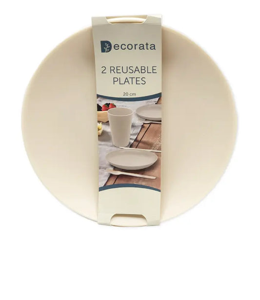 Crème Reusable Party Plates 20 cm.
