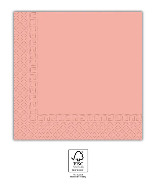 Pink Three-Ply Paper Napkins 33x33 FSC