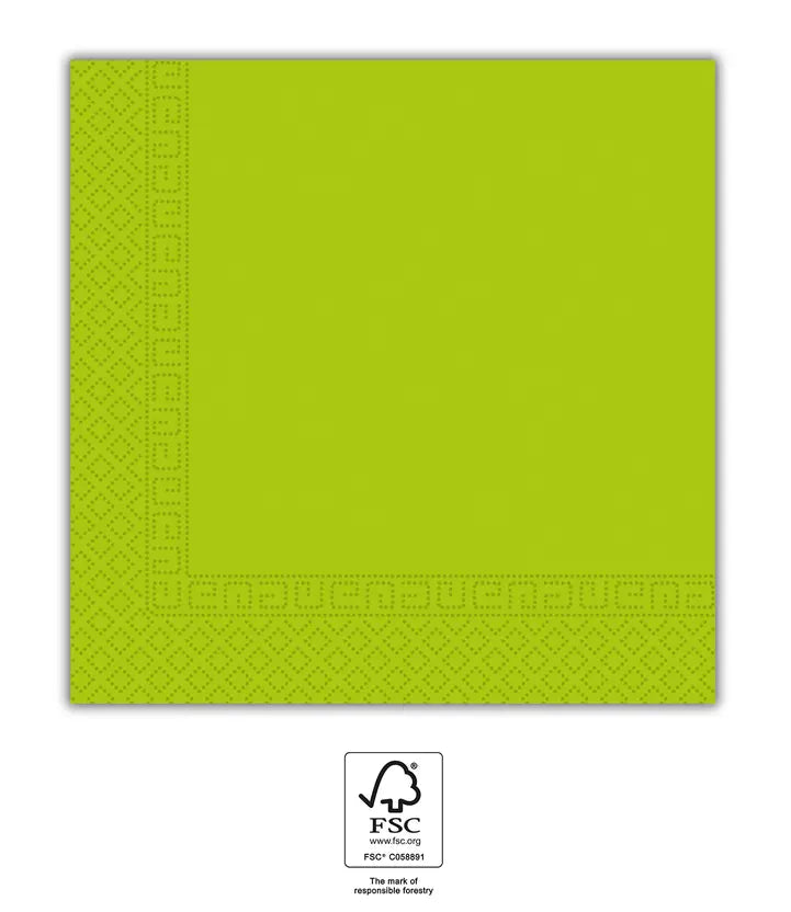Light Green FSC Three-Ply Paper Napkins 33x33cm