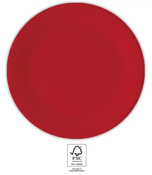 Red Paper Plates 20 cm FSC