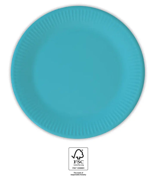 Turquoise Paper Plates 20 cm FSC