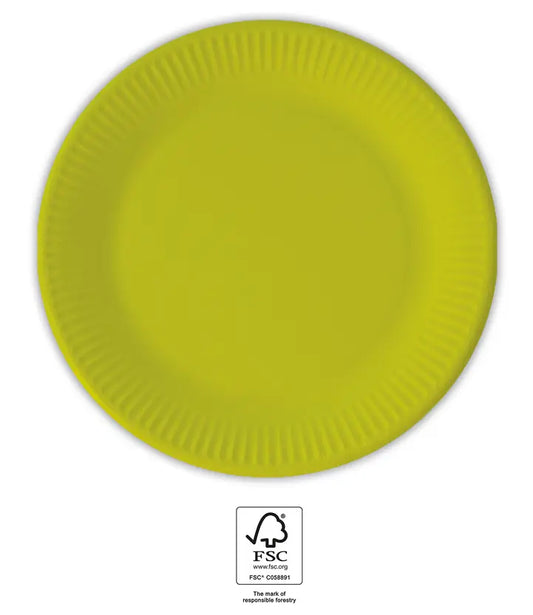 Light Green Paper Plates 20 cm FSC