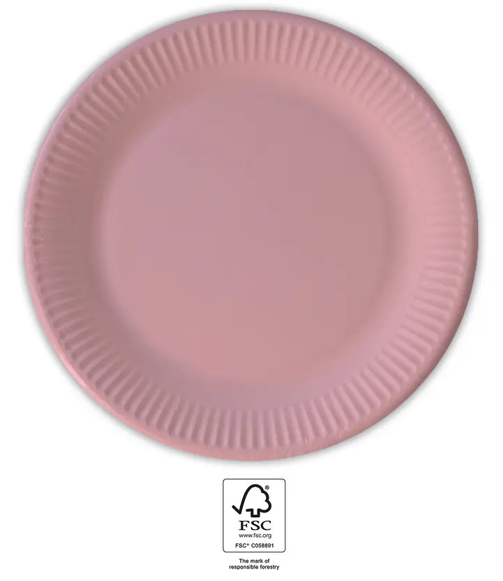 Pink Paper Plates 20 cm FSC