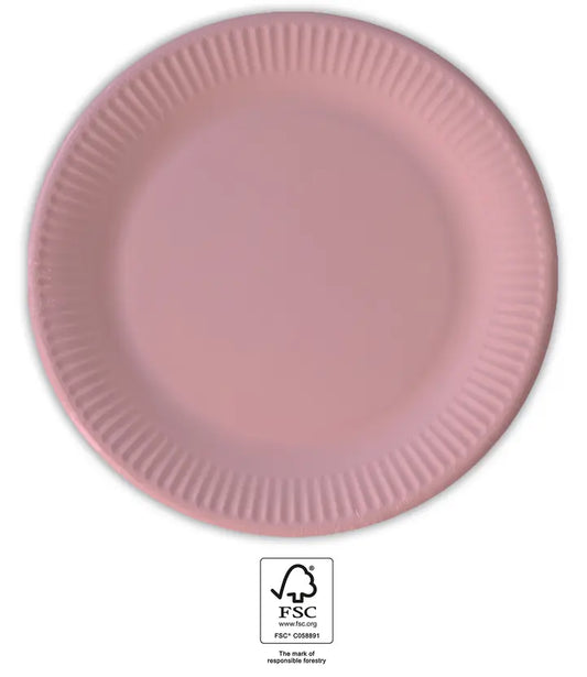 Pink Paper Plates 20 cm FSC