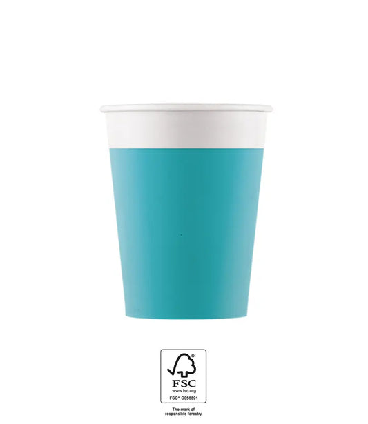 Turquoise Paper Cups 200 ml FSC