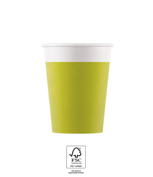 Light Green Paper Cups 200 ml FSC