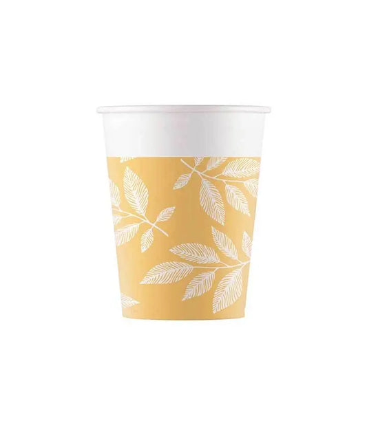 Orange Leaves Paper Cups 200ml