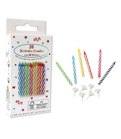 Birthday Candles with Holders in FSC Paper Box
