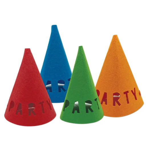 Reusable solid color Felt Party Hats