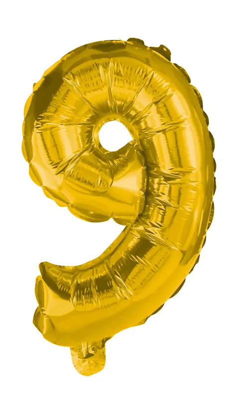 85 cm Gold Foil Balloon No. 9