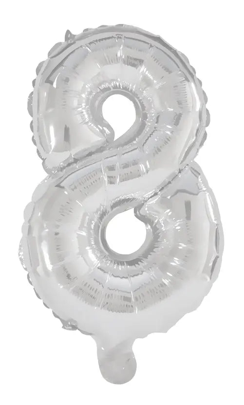 85 cm Silver Foil Balloon No. 8