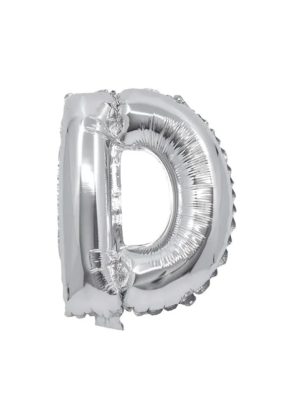 Silver Foil Balloon Letter D