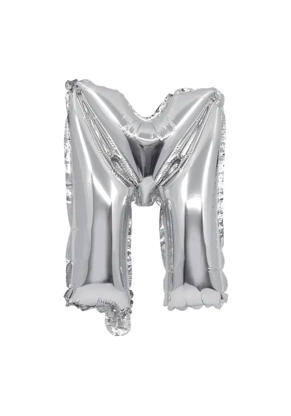 Silver Foil Balloon Letter M