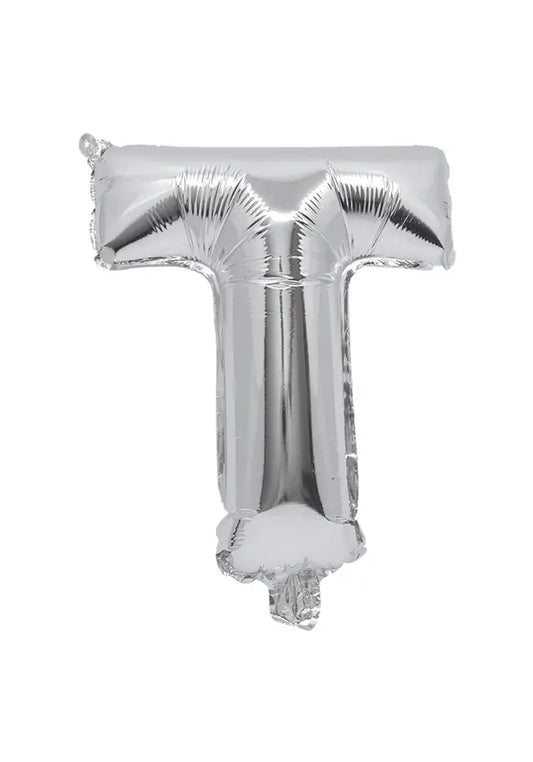 Silver Foil Balloon Letter T