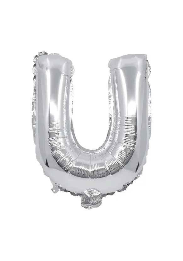 Silver Foil Balloon Letter U