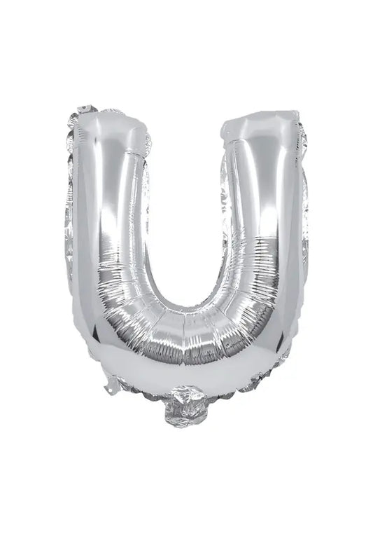 Silver Foil Balloon Letter U