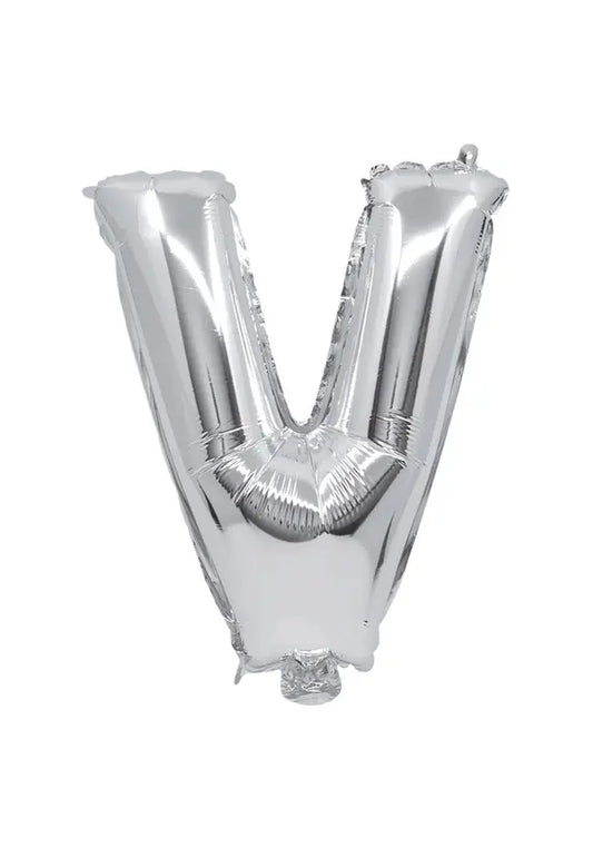 Silver Foil Balloon Letter V