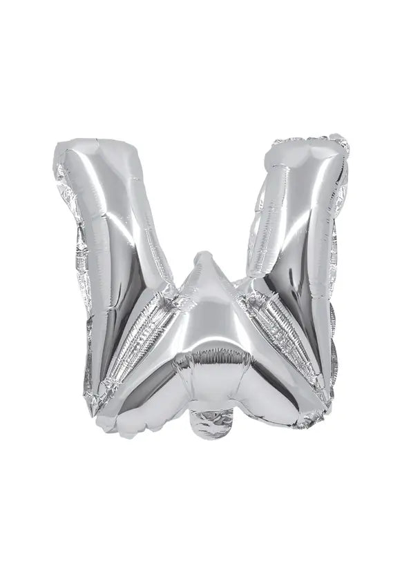 Silver Foil Balloon Letter W