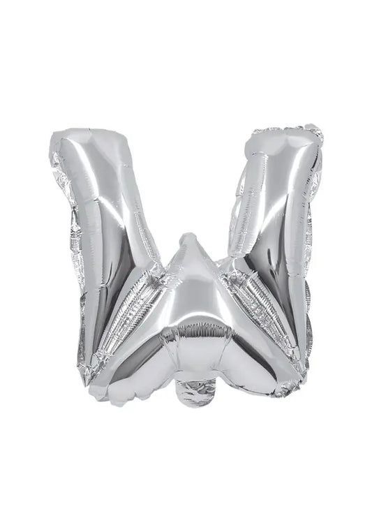 Silver Foil Balloon Letter W
