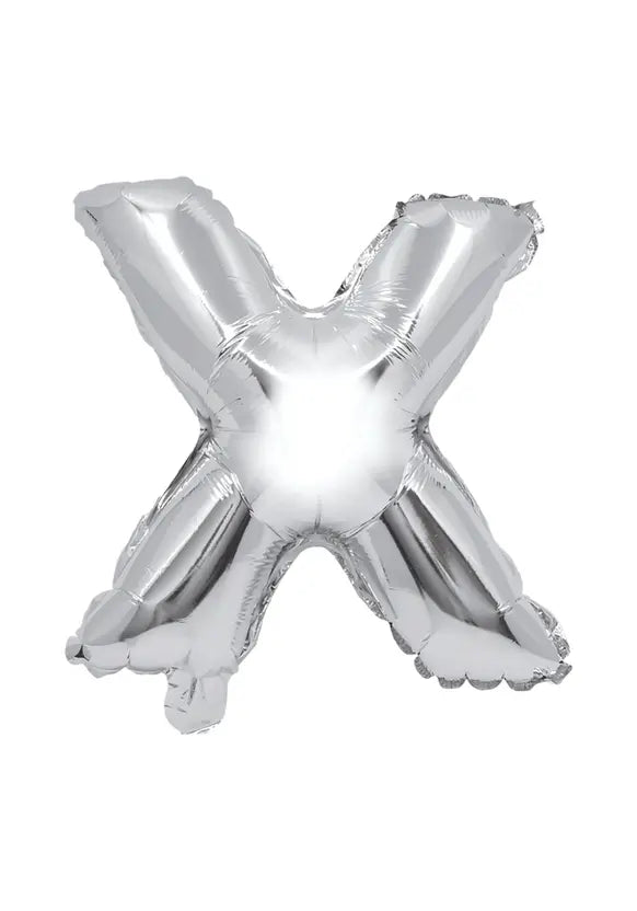 Silver Foil Balloon Letter X