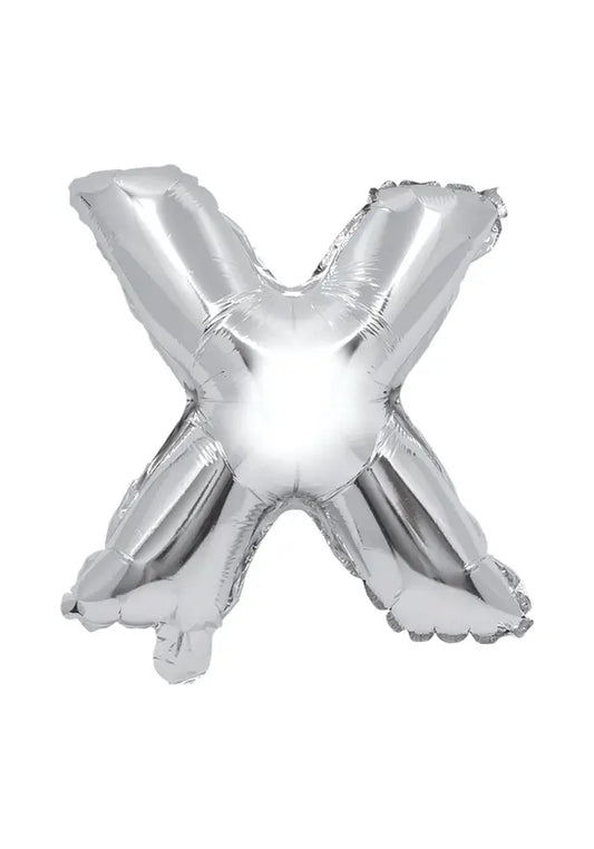 Silver Foil Balloon Letter X
